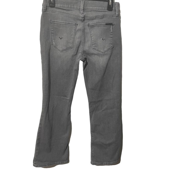 Hudson Natalie Graveyard Gray Lightly Distressed Cropped Bootcut Jeans - Picture 10 of 11